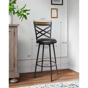 Stylish KATDANS Adjustable Height Bar Stools Set of 2