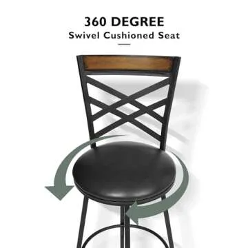 Stylish KATDANS Adjustable Height Bar Stools Set of 2