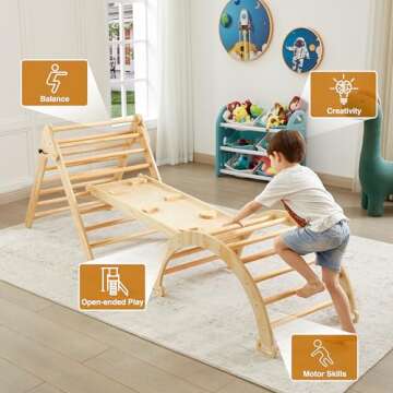 5 In 1 Pikler Triangle Gym for Kids Aged 2-6
