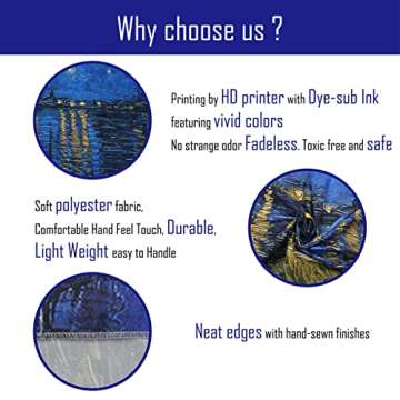 Starry Night Blacklight Tapestry for Home Decor 59x51