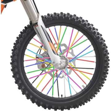 PSLER 72 PCS Spoke Skins Spoke Covers Trim Wrap Cover Decoration Protector Pipe Motorcycle Motocross...