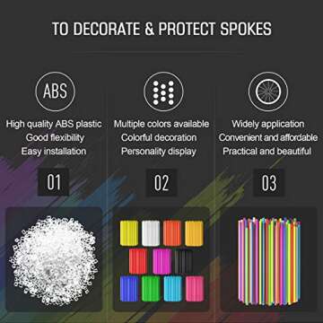 PSLER 72 PCS Spoke Skins Spoke Covers Trim Wrap Cover Decoration Protector Pipe Motorcycle Motocross Pit Dirt Bike Aaccessories