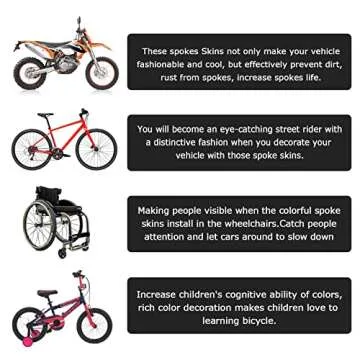 PSLER 72 PCS Spoke Skins Spoke Covers Trim Wrap Cover Decoration Protector Pipe Motorcycle Motocross Pit Dirt Bike Aaccessories