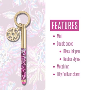 Stylish Lilly Pulitzer Keychain Pen with Stylus Tip