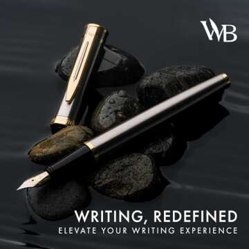 Wordsworth & Black Fountain Pen Set - Elegant Refillable Gift Idea, Gold Finish