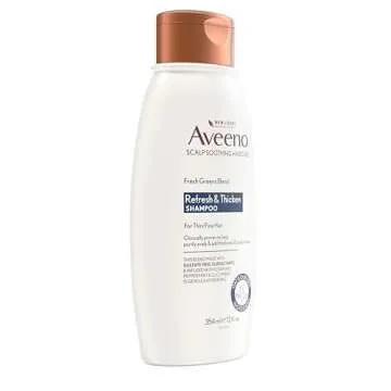 Aveeno Fresh Greens Blend Natural Volumizing Shampoo, Cucumber, Rosemary, for Fine Hair, 12 fl oz
