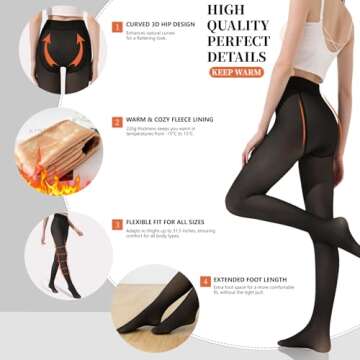 Garnet 2024 Fleece Lined Tights Sheer Women Fake Translucent Tights High Waisted Warm Leggings Sheer...