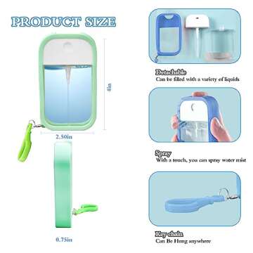 4 PCS Stylish Card Spray Bottles with Keychains - Travel-Friendly & Refillable