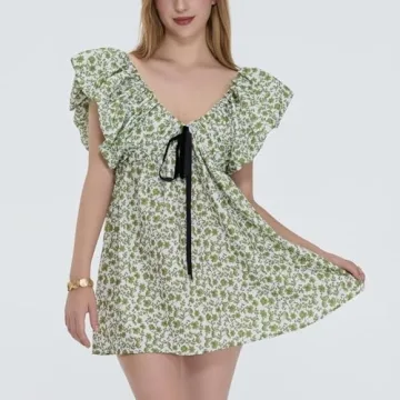 Sastianaen Boho Floral Mini Dress for Summer Fun