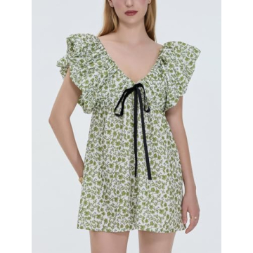 Sastianaen Boho Floral Mini Dress for Summer Fun