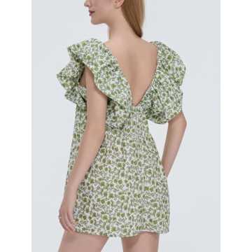 Sastianaen Boho Floral Mini Dress for Summer Fun