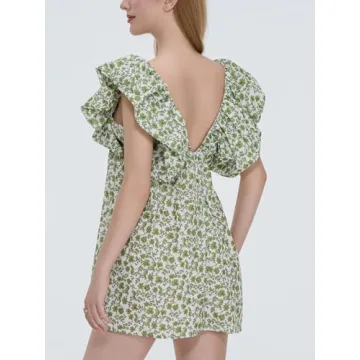 Sastianaen Boho Floral Mini Dress for Summer Fun