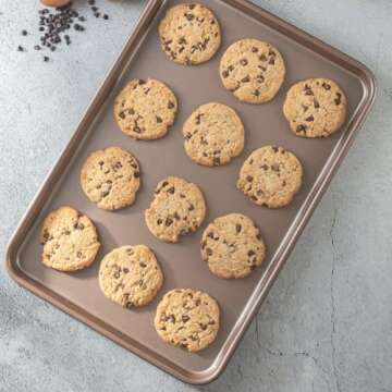 HAPPIELS Nonstick 15x10 inch Baking Sheet Set of 2 | PFOA & BPA Free Non Toxic Carbon Steel 10x15 in...