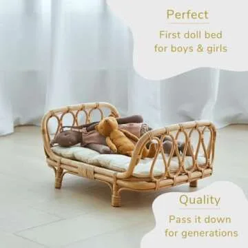 Sustainable BEBE BASK Doll Bassinet & Bed Bundle
