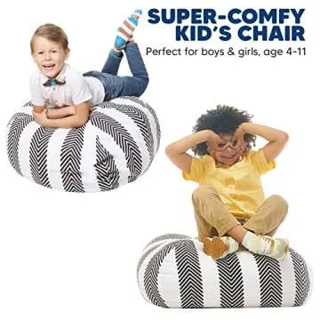 5 STARS UNITED Stuffed Animal Storage Bean Bag for Kids