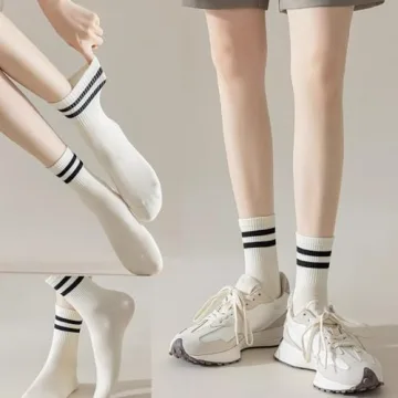 CHUNFO Colorful Ribbed Ankle Socks for Women
