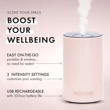 NEOM – Portable Wellbeing Pod Mini Essential Oil Diffuser Nude | Rechargeable USB & Waterless | Aromatherapy Oil Diffuser for Small Spaces