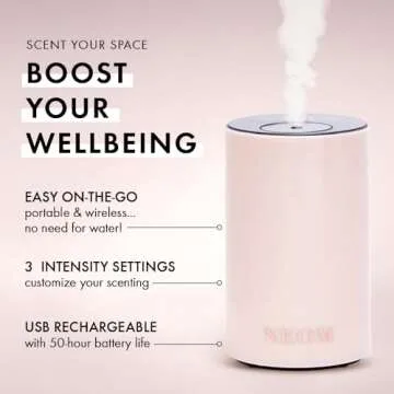 NEOM – Portable Wellbeing Pod Mini Essential Oil Diffuser Nude | Rechargeable USB & Waterless | Aromatherapy Oil Diffuser for Small Spaces