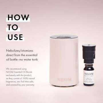 NEOM – Portable Wellbeing Pod Mini Essential Oil Diffuser Nude | Rechargeable USB & Waterless | Aromatherapy Oil Diffuser for Small Spaces
