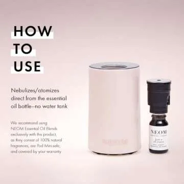 NEOM – Portable Wellbeing Pod Mini Essential Oil Diffuser Nude | Rechargeable USB & Waterless | Aromatherapy Oil Diffuser for Small Spaces