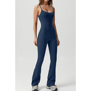 Stylish QINSEN Women's Yoga Jumpsuit High Waist One Piece