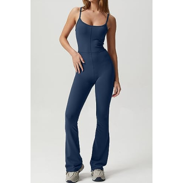 Stylish QINSEN Women's Yoga Jumpsuit High Waist One Piece