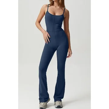 Stylish QINSEN Women's Yoga Jumpsuit High Waist One Piece