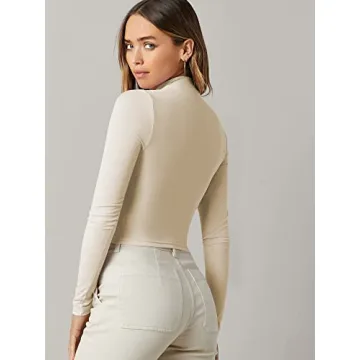 Verdusa Women's Mock Neck Fitted Crop Top for Stylish Comfort