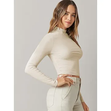 Verdusa Women's Mock Neck Fitted Crop Top for Stylish Comfort