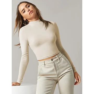 Verdusa Women's Mock Neck Fitted Crop Top for Stylish Comfort