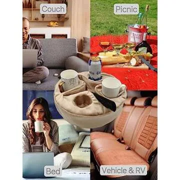Couch Bed Cup Holder Pillow for Drinks Remotes Snacks