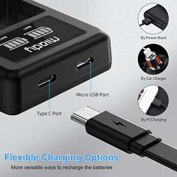 Miady NP-FZ100 Replacement Battery and Dual LCD Charger Set Upgrade Model Compatible with Sony Alpha...