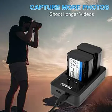 Miady NP-FZ100 Replacement Battery and Dual LCD Charger Set Upgrade Model Compatible with Sony Alpha A7III, A7RIII, A9, A9R, A9S, A6600, 2-Pack 2500mAh 18.5Wh(Type C & Micro USB Ports)
