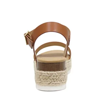 Soda CLIP Women Open Toe Ankle Strap Platform Espadrille Sandals