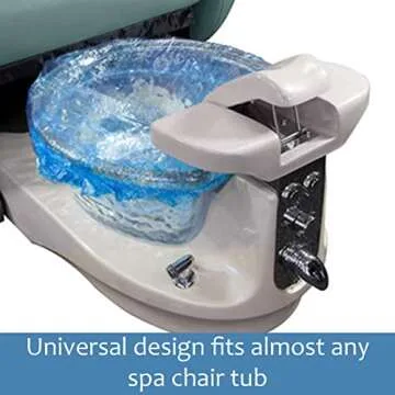 PrettyClaw Disposable Spa Chair Liner Elastic Bags for Pedicure and Foot Massages Footsie Bath Liners Fits Most Salon Chair Tubs Blue (100 Pieces)