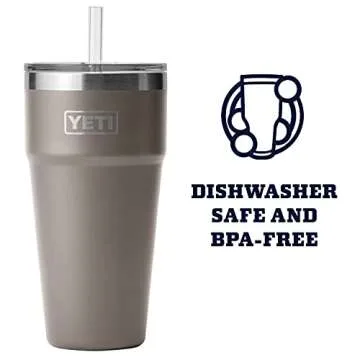 YETI Rambler 26 oz Straw Cup, Vacuum Insulated, Stainless Steel with Straw Lid, Sharptail Taupe