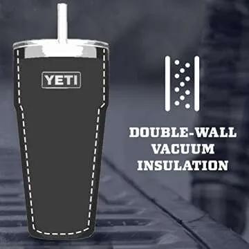 YETI Rambler 26 oz Straw Cup, Vacuum Insulated, Stainless Steel with Straw Lid, Sharptail Taupe