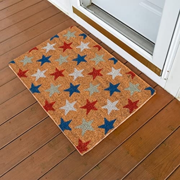 NINAMAR Patriotic Door Mat for USA Decor - High Quality Coir