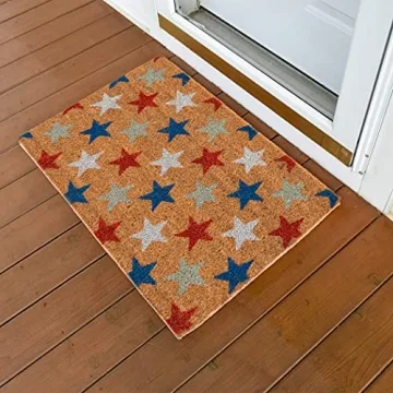 NINAMAR Patriotic Door Mat for USA Decor - High Quality Coir