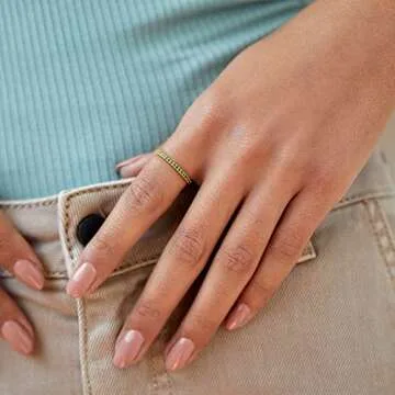 PAVOI Stackable Green CZ Ring in 14K Gold - Perfect Gift