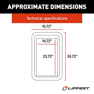 Lippert Components 806621 Thin Shade Complete Window Kit for RV Entry Doors, Black