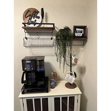 Lavender Inspired Coffee Bar Sign Round-Modern Farmhouse Coffee Bar Boho Wall Decor-3D Coffee Cutout Sign-10" Tiered Tray Decor-Coffee Lover Gift