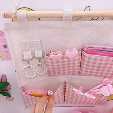 MBVBN Kawaii Stuff for Room Kawaii Organizer Kawaii Pink Room Decor Kawaii Wall Decor Kawaii Room Decor Pastel Kawaii Accessories for Room (Small,Pink)