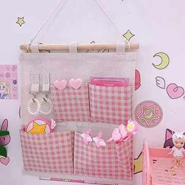 MBVBN Kawaii Stuff for Room Kawaii Organizer Kawaii Pink Room Decor Kawaii Wall Decor Kawaii Room Decor Pastel Kawaii Accessories for Room (Small,Pink)