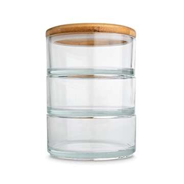 ooni Stack - Pizza Preparation Storage - Glass Stackable Storage Containers - Sealable Kitchen Conta...