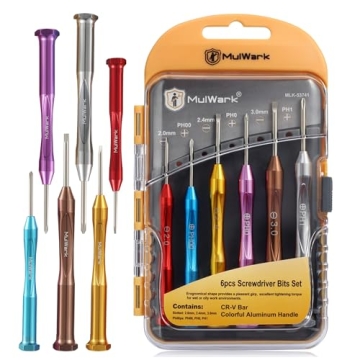 MulWark 6pc Magnetic Mini Screwdriver Set for Precision Repairs