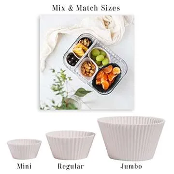 BPA Free Silicone Baking Cups, 24 Pack - Reusable Cup Liners