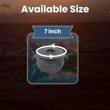 Cast Iron Cauldron with Lid for Spells & Rituals | 6 Incense Cups Included