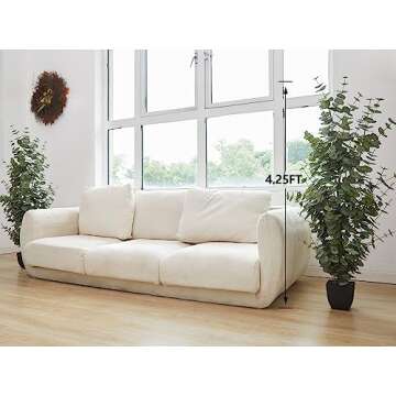 Clycaloor 2PCS Artificial Eucalyptus Trees 4.25ft Large Faux Plants with Realistic Leaves Fake Trees...