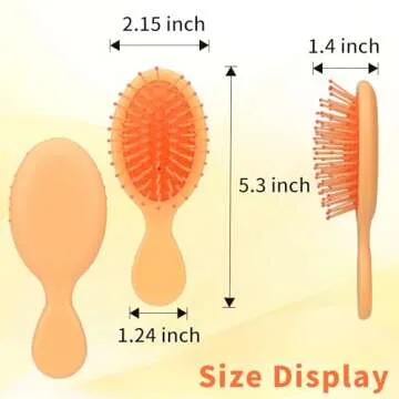 Mini Soft Bristle Detangler Hair Brushes - 8 Pack Travel Set